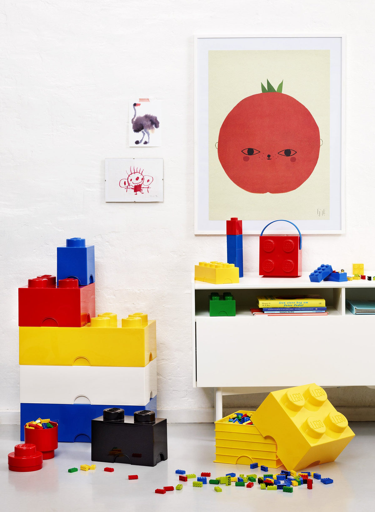 LEGO Room Copenhagen yellow brick drawer packaging and setup ideas.