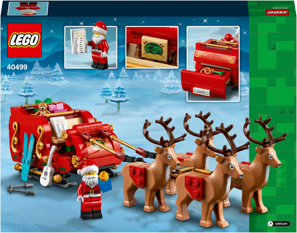 LEGO Santa's Sleigh display-ready decor ideal for seasonal home décor