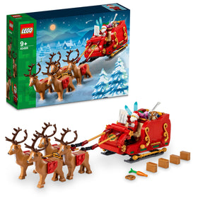 LEGO Santa's Sleigh front view with Santa minifigure for festive play and display