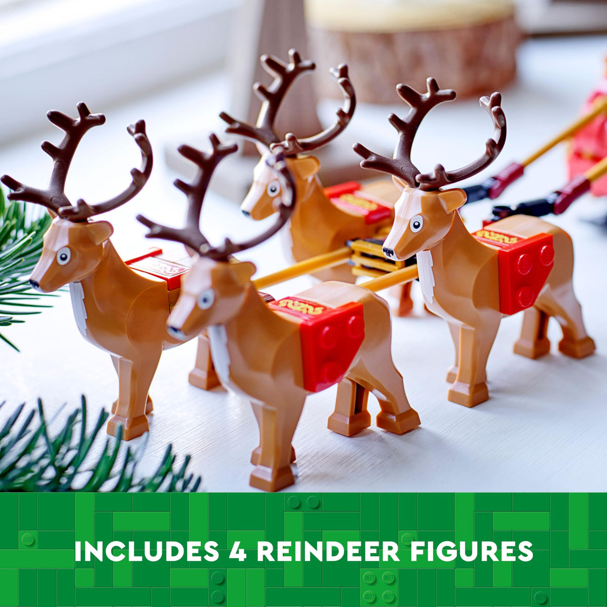 LEGO Santa's Sleigh wrapped gifts scene for holiday gifting playtime