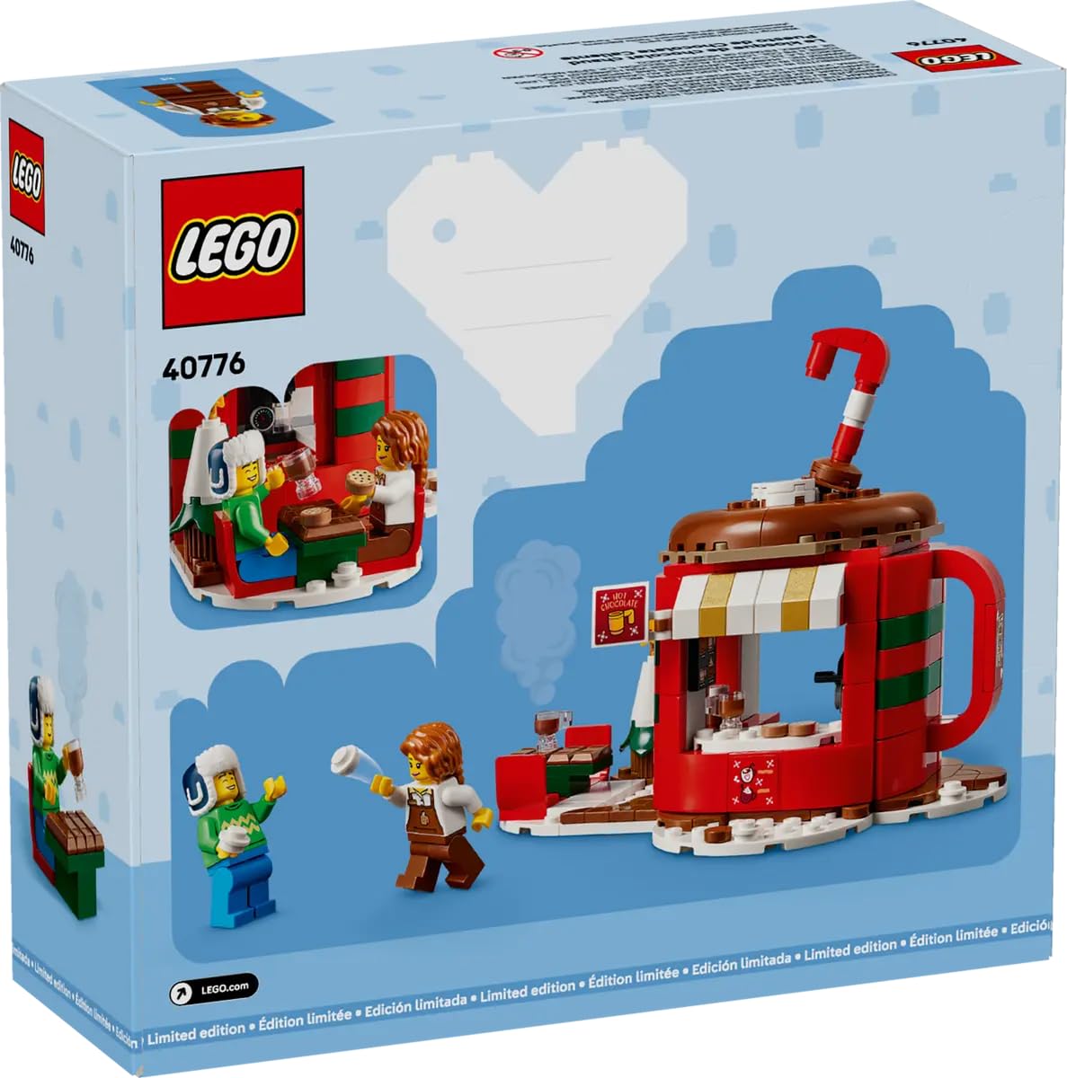 LEGO 40776 mug-model detail with marshmallows and candy cane for festive flavor