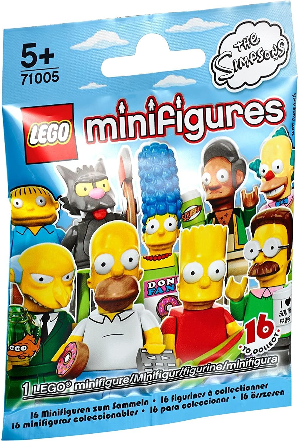 LEGO The Simpsons 71005 mystery minifigure in sealed bag for collecting.