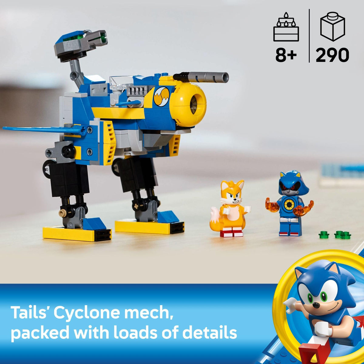 LEGO Sonic Cyclone vs Metal Sonic leg assembly for dynamic posing.