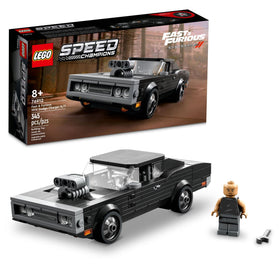 LEGO Speed Champions 1970 Dodge Charger R/T hood engine detail for immersive play