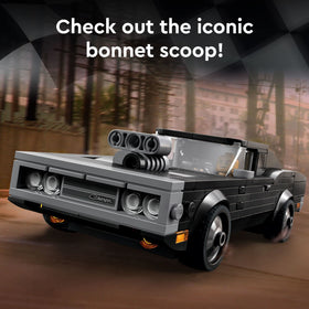 LEGO Speed Champions 1970 Dodge Charger R/T silver alloy inserts shine on display