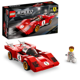 LEGO Speed Champions 1970 Ferrari 512 M front view for display and play.