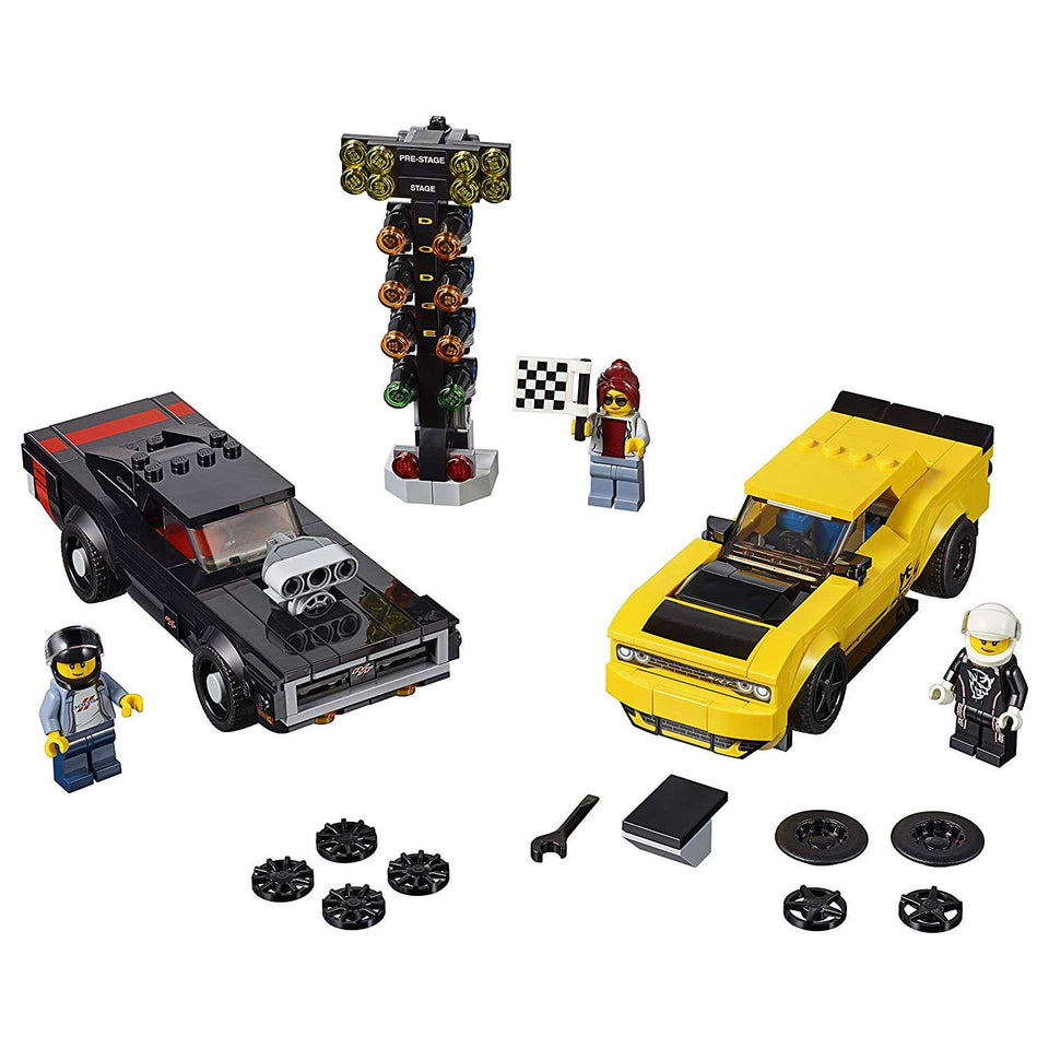 LEGO Speed Champions Challenger SRT Demon model car with authentic detailing for display and play