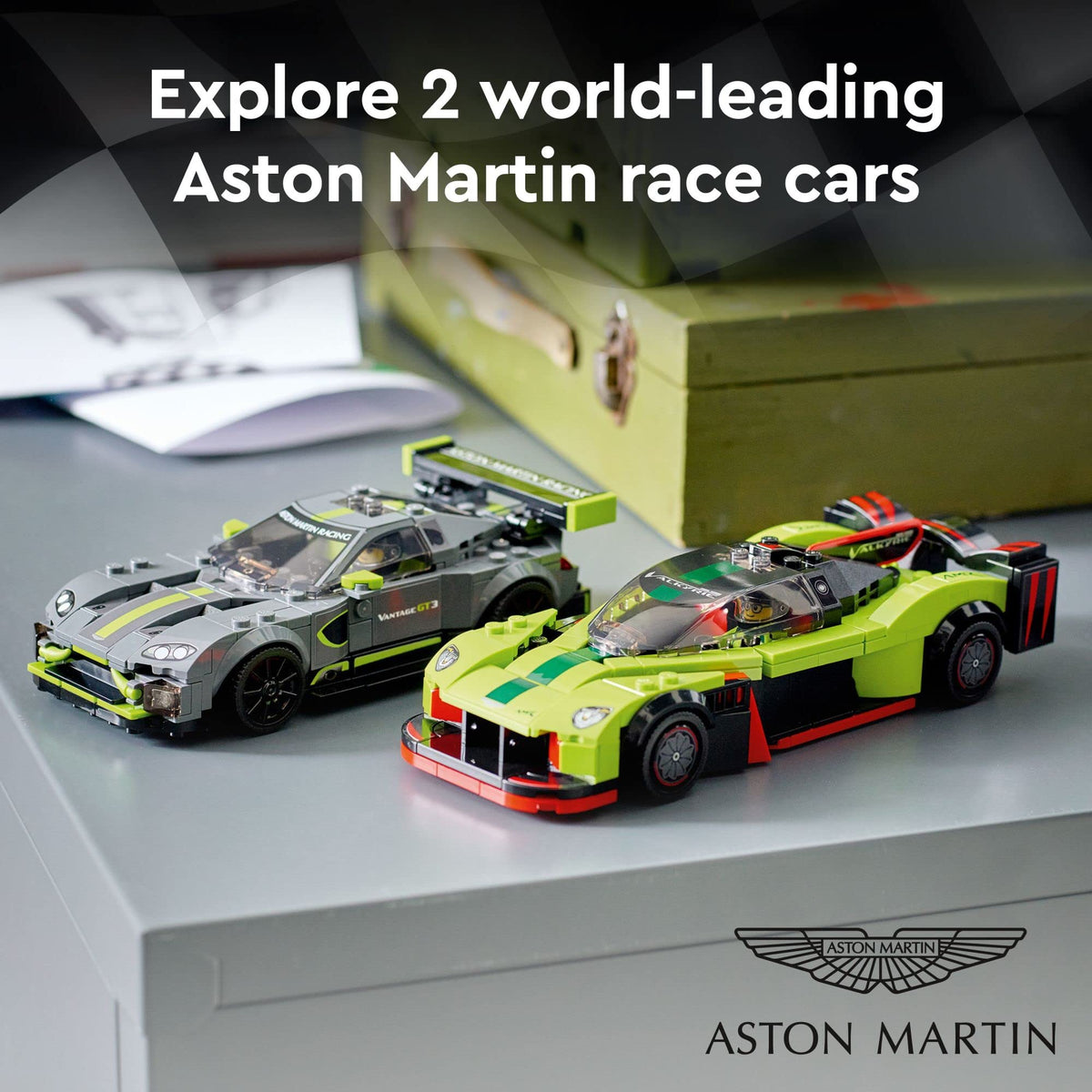 LEGO Speed Champions Aston Martin Vantage GT3 model showcased for racing play