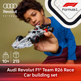 LEGO Speed Champions Audi Revolut F1 Team R26 cockpit detail for realistic build and display