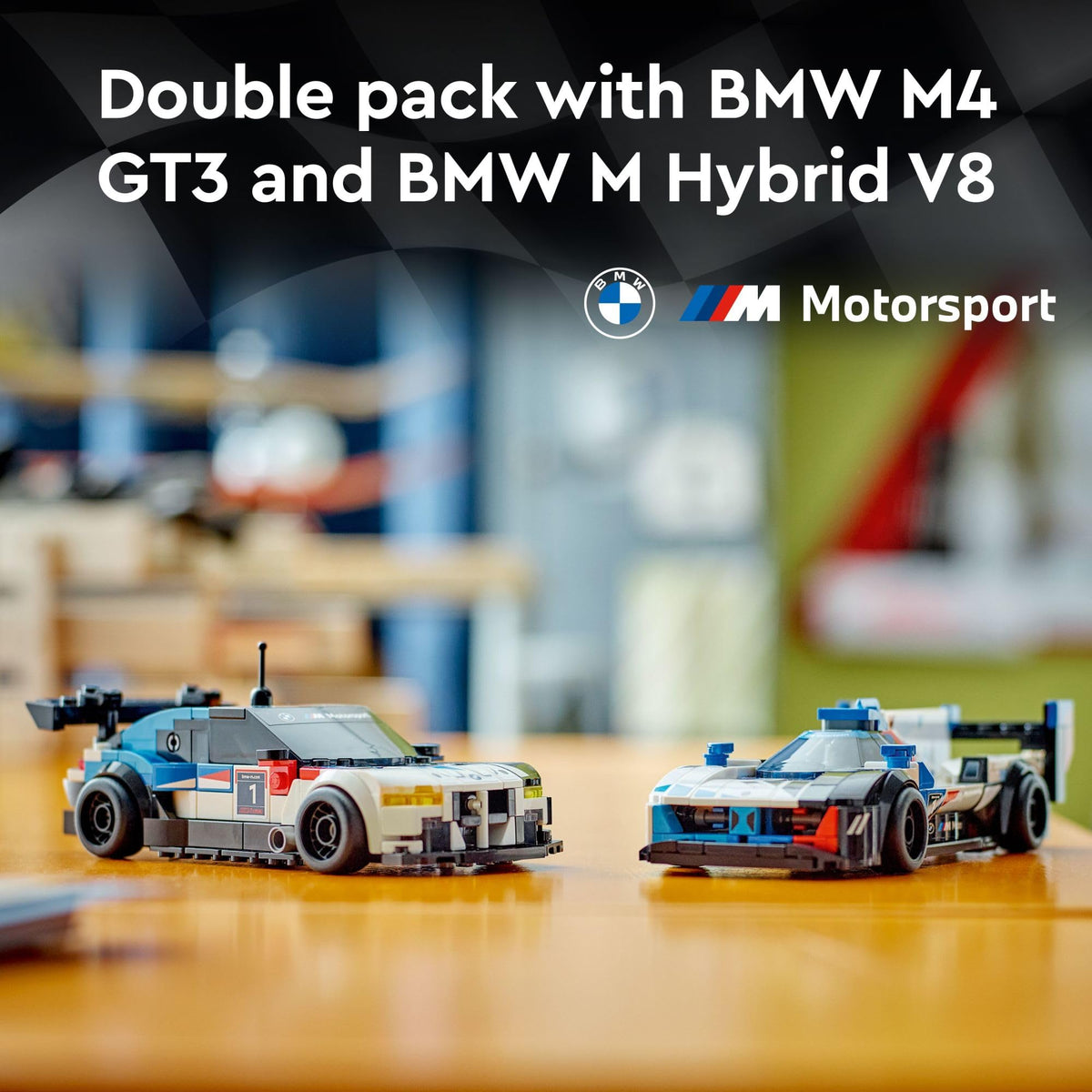 LEGO Speed Champions BMW M4 GT3 rear diffuser and tailpipes showcase real-world styling.