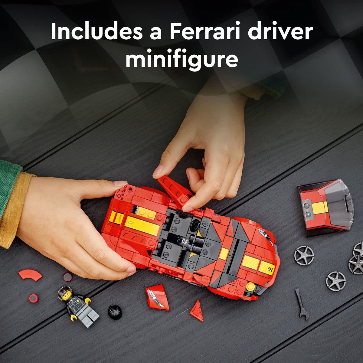 LEGO Speed Champions Ferrari 812 Competizione assembled model ready to display