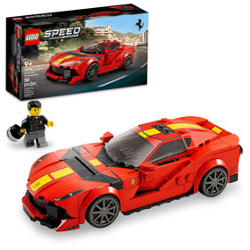 LEGO Speed Champions Ferrari 812 Competizione front view with iconic red finish for display