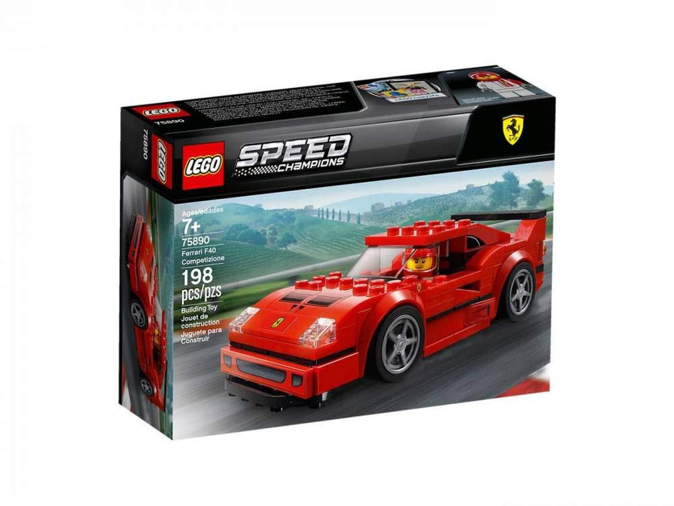 LEGO Speed Champions Ferrari F40 Competizione cockpit view for immersive play