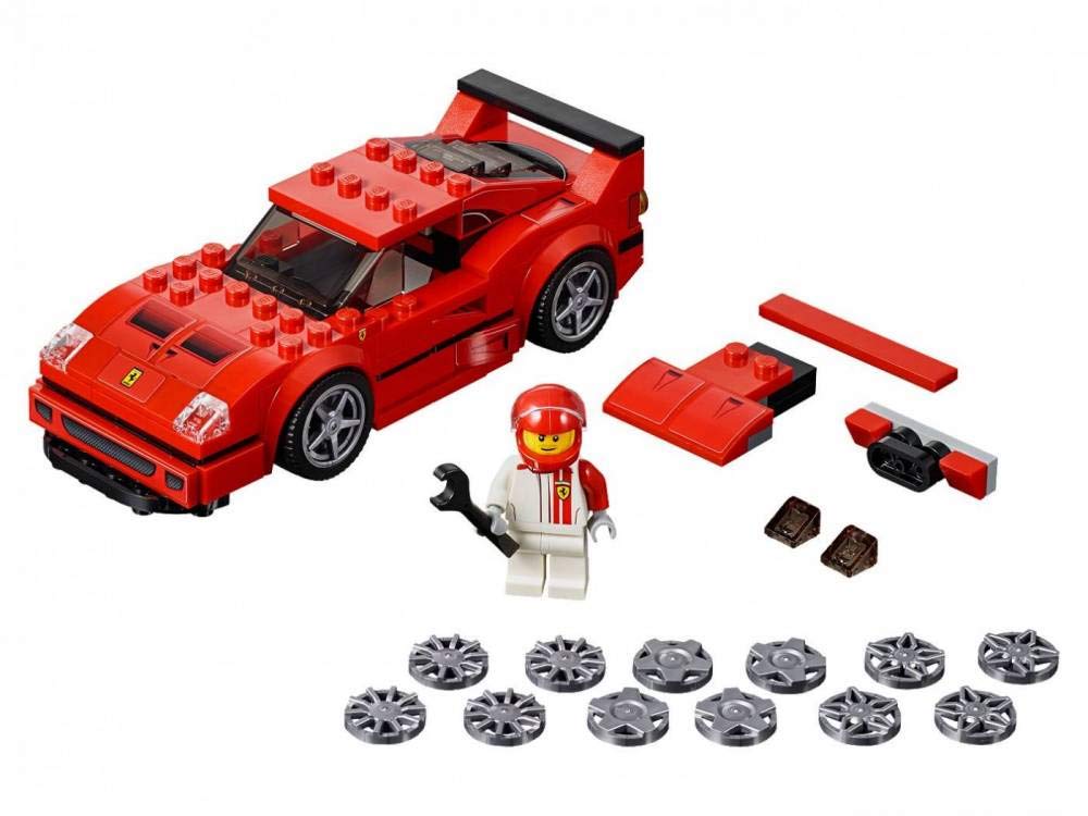 Ferrari F40 Competizione minifigure with helmet enhances racing scenes