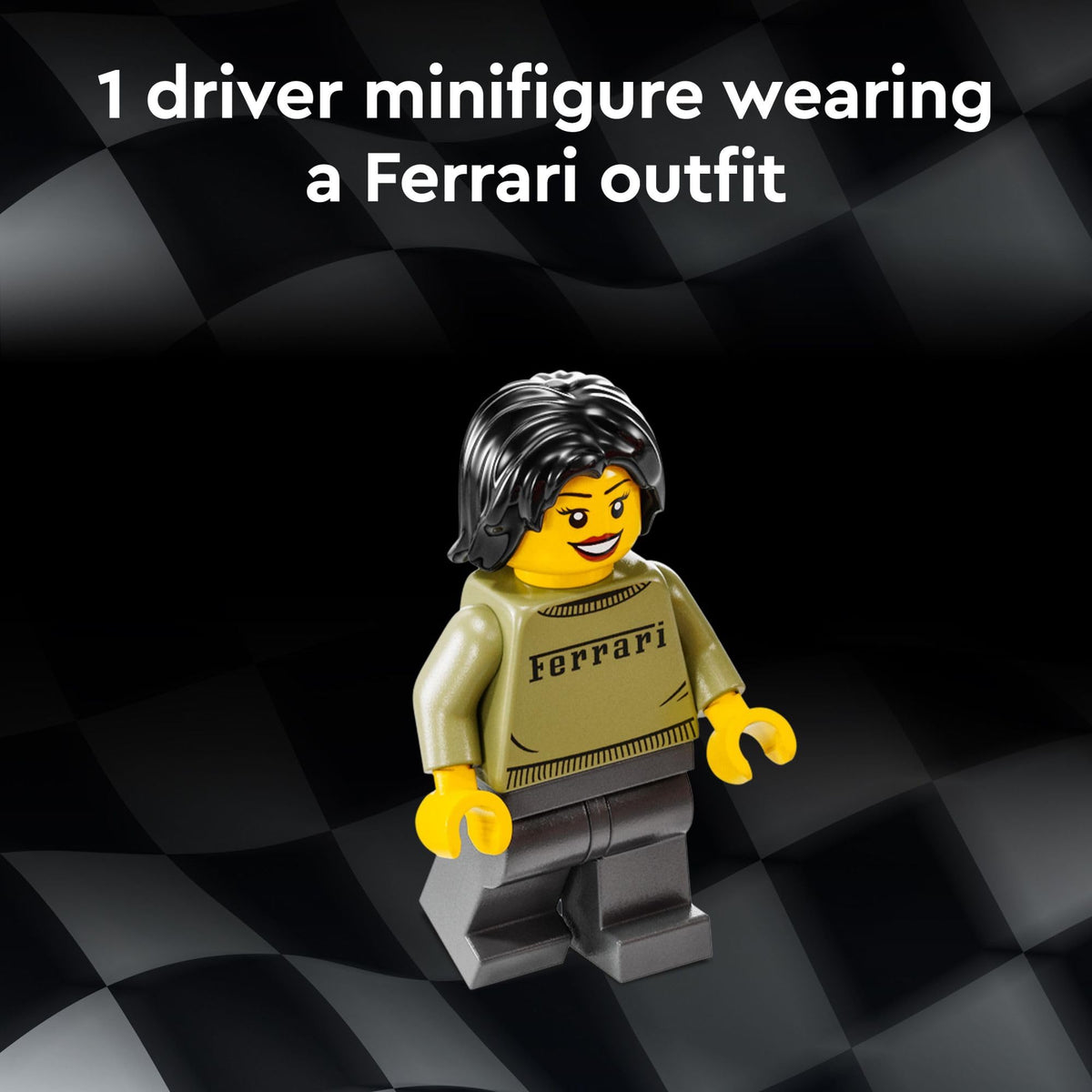 LEGO Speed Champions Ferrari F40 interior cockpit with gear shift and seats