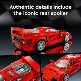 LEGO Speed Champions Ferrari F40 wheel rims and air intake close-up