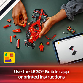 LEGO Speed Champions Ferrari SF-24 F1 on display shelf-ready pose