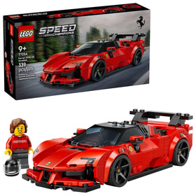 LEGO Speed Champions Ferrari SF90 XX Stradale front view inspires imaginative racing play