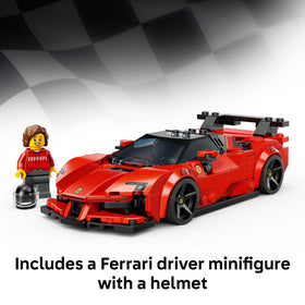 LEGO Speed Champions Ferrari SF90 XX Stradale driver wig accessory enhances role-play