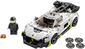 LEGO Speed Champions Koenigsegg Jesko 76900 cockpit detail and minifigure.