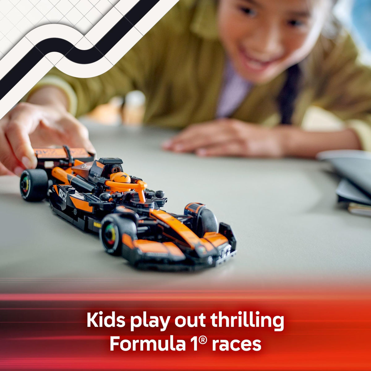 LEGO Speed Champions McLaren MCL38 driver minifigure ready for pit stop action