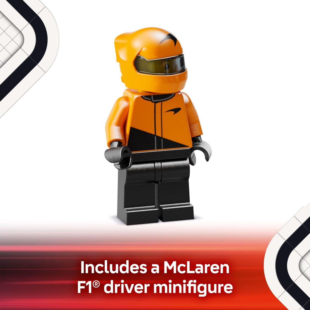 LEGO Speed Champions McLaren MCL38 halo bar detail enhances authentic look