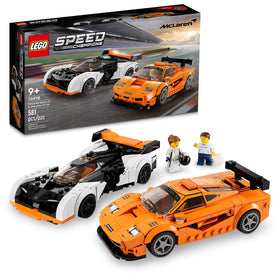 LEGO Speed Champions McLaren Solus GT front view, ideal for display and imaginative racing