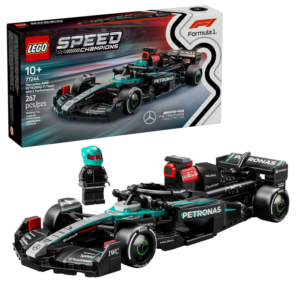 LEGO Speed Champions Mercedes-AMG F1 W15 cockpit opens for immersive play