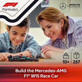 Mercedes-AMG F1 W15 rear wing detail on LEGO model for authentic look