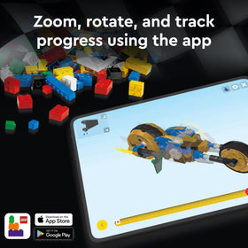 Nitro fuel canister on the passenger seat adds authentic race vibe in LEGO set.