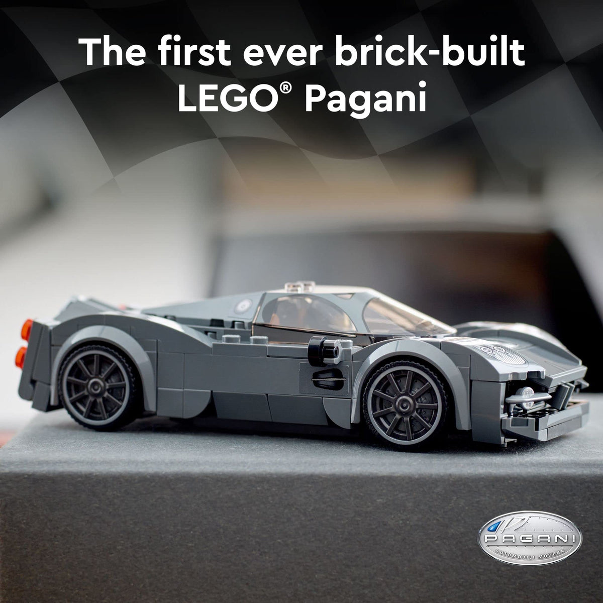 LEGO Pagani Utopia engine detail highlights authentic central exhaust feature