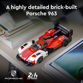 LEGO Speed Champions Porsche 963 76916 side profile highlighting wheel arches and sleek lines