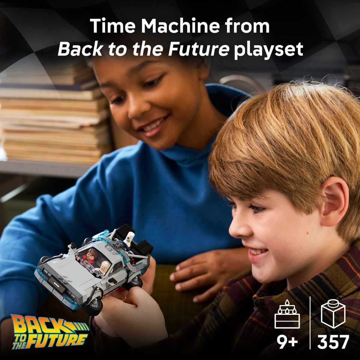 LEGO Speed Champions Time Machine cockpit detail highlighting interior for storytelling