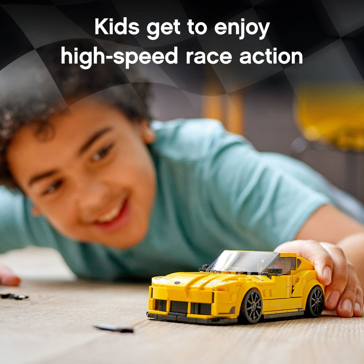 LEGO Speed Champions Toyota GR Supra 76901 driver minifigure in racing gear.