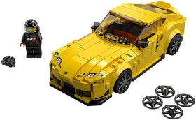 LEGO Speed Champions Toyota GR Supra 76901 wide chassis supports two minifigures.