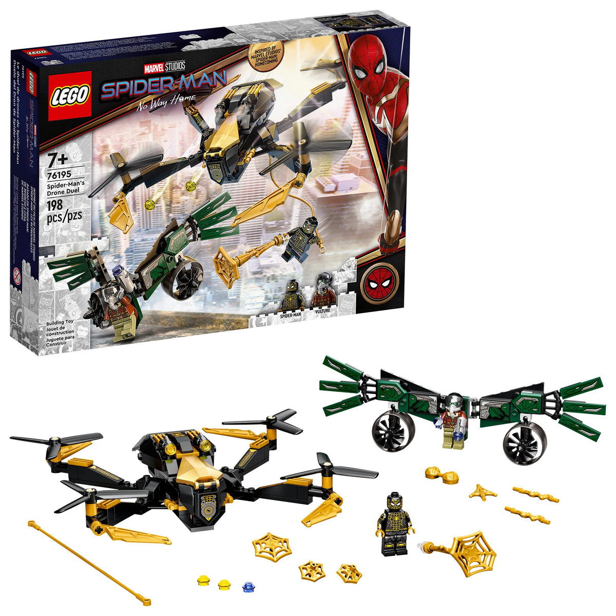 LEGO Marvel Spider-Man’s Drone Duel drone in flight for action-packed play.