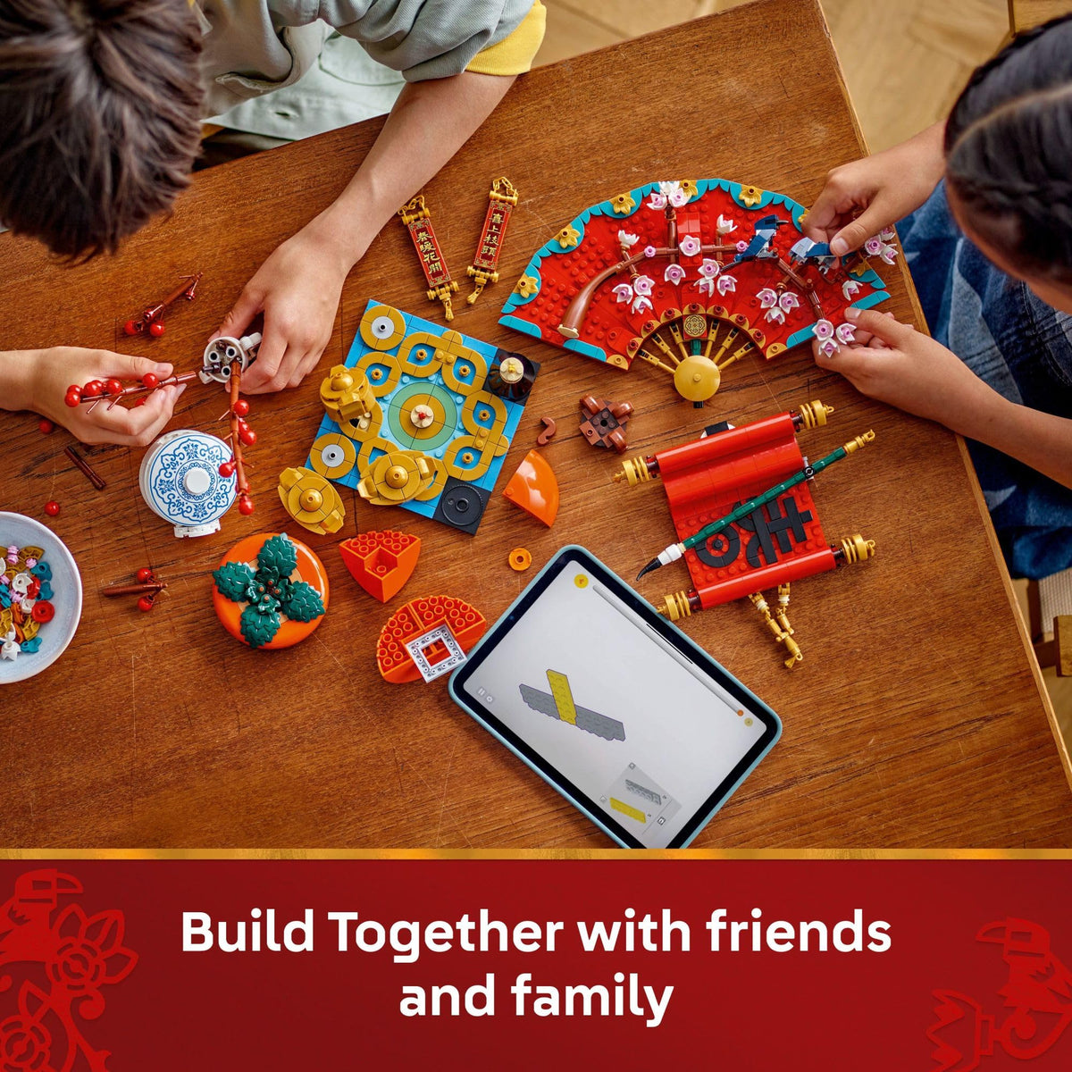 LEGO Spring Festival Good Fortune base with removable items enables customized arrangement