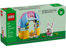 LEGO Spring Garden House figures bunny chick spark storytelling and pretend nature scenes.