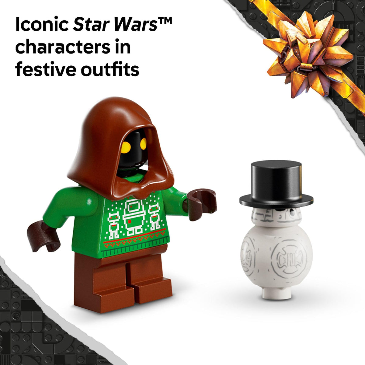 LEGO Star Wars Advent Calendar 2025 Holiday Jawa figure adds festive humor to play.