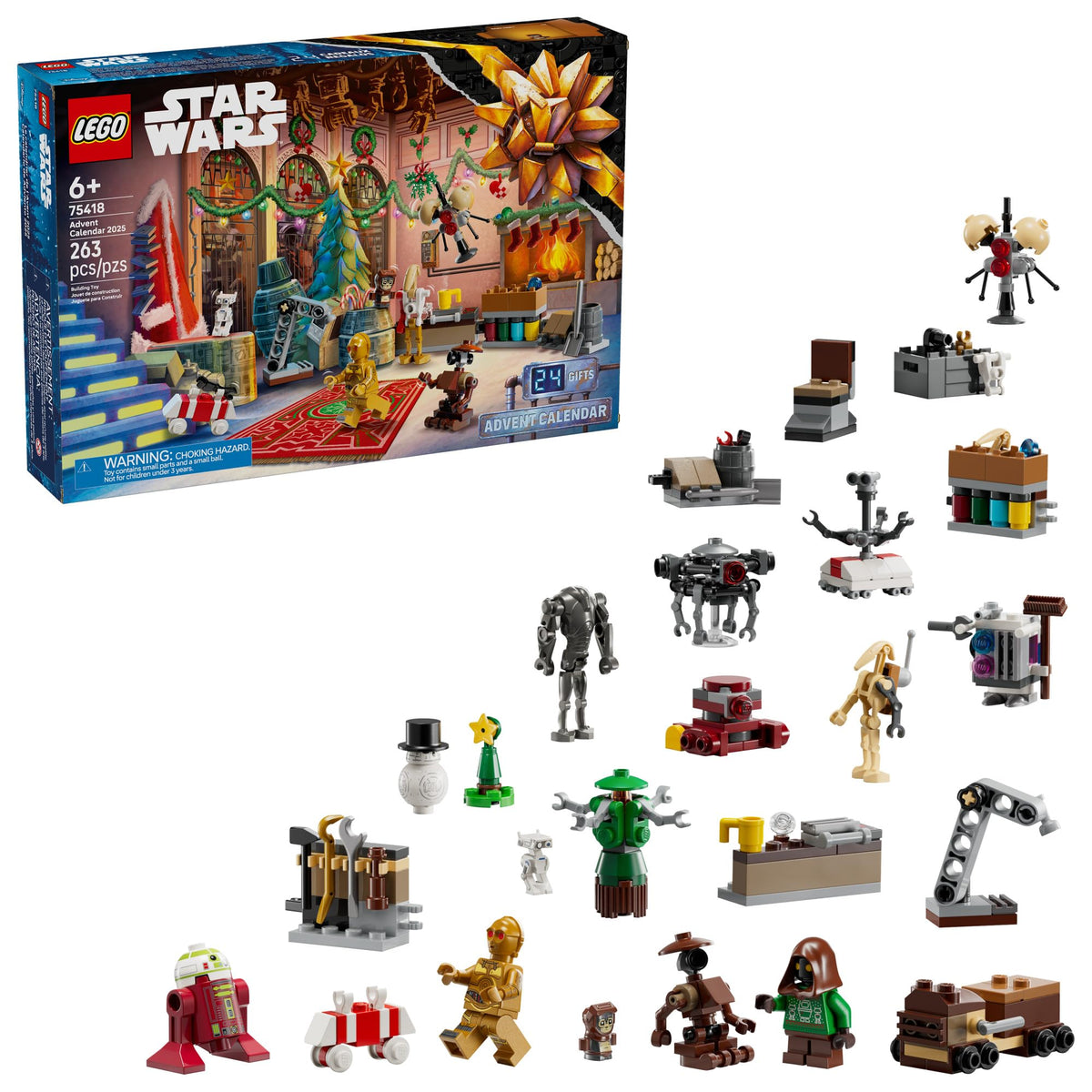 LEGO Star Wars Advent Calendar 2025 packaging opens to reveal 24 days of festive surprises.