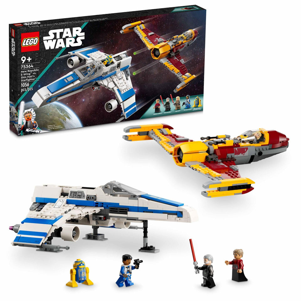 LEGO Star Wars Ahsoka E-Wing cockpit opens for minifig access.