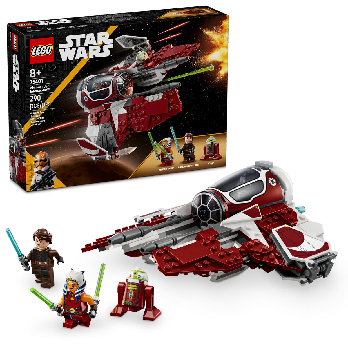 LEGO Star Wars Ahsoka’s Jedi Interceptor cockpit detail for imaginative flight scenes