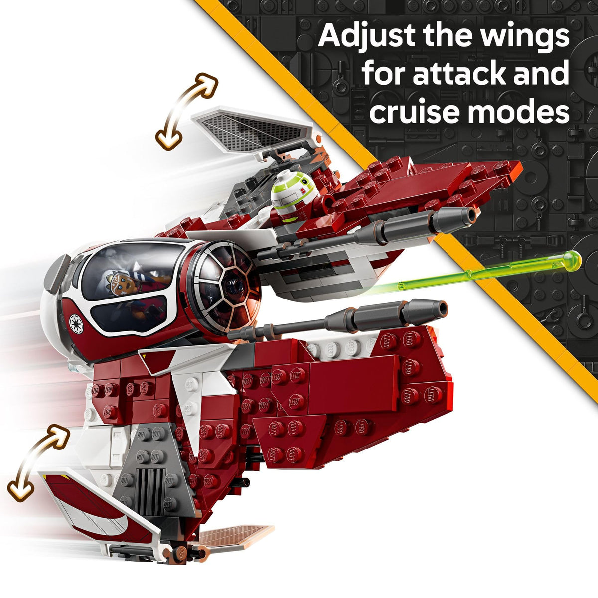 LEGO Star Wars Ahsoka’s Jedi Interceptor minifigures included for role-play