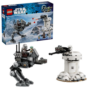 LEGO Star Wars AT-RT Attack walker pose highlights poseable legs for dynamic play.