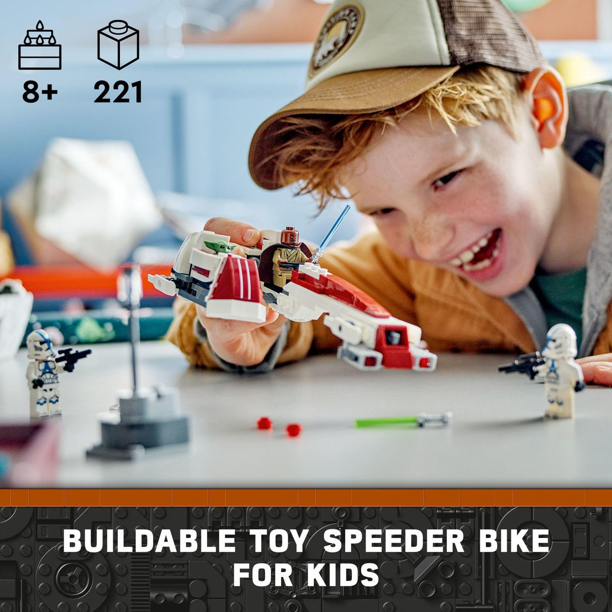 BARC Speeder Escape sidecar detail ideal for Grogu hoverpram adventures.