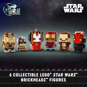 LEGO Star Wars BrickHeadz Darth Maul with red double-bladed lightsaber for dramatic display.