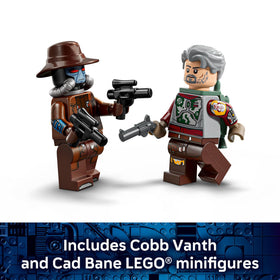 LEGO Star Wars Cobb Vanth’s Speeder assembly pieces show detailed color and texture