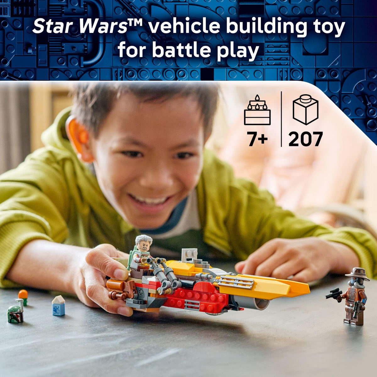 LEGO Star Wars Cobb Vanth’s Speeder cockpit detail supports realistic steering play