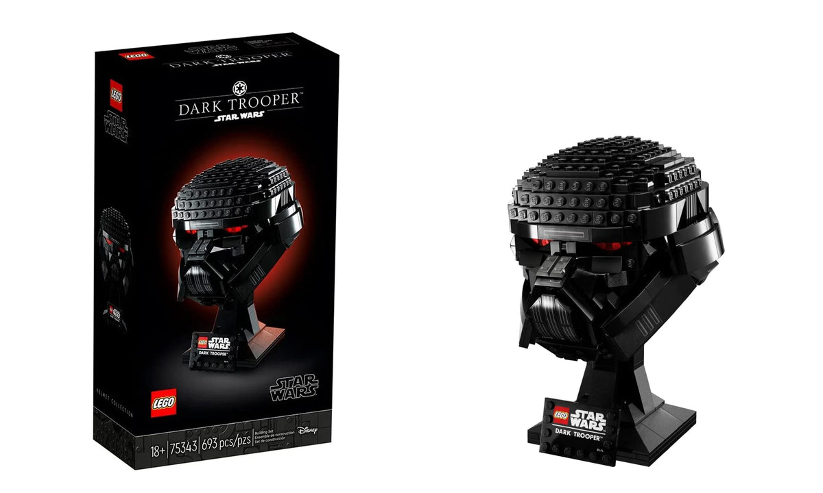 LEGO Star Wars Dark Trooper Helmet front view for display and collection.