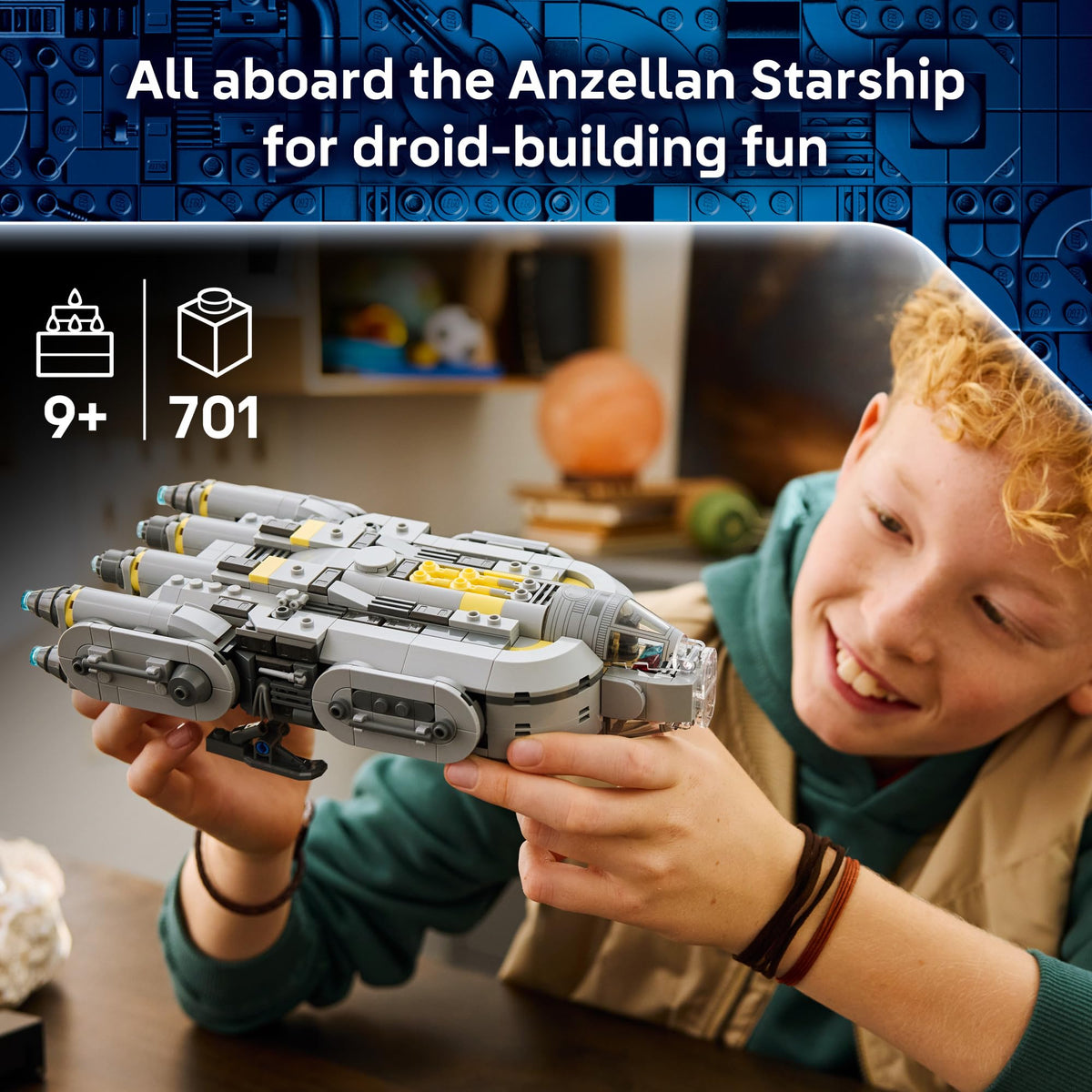 Grogu figure in the starship cockpit for adventures